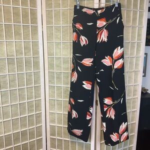 Zara Floral Print Lightweight Trouser Pants Size XS